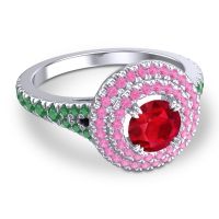 Ornate Halo Pave Nikama Ring