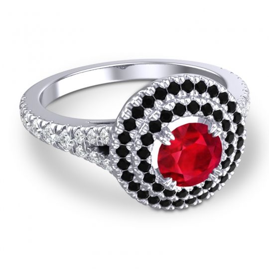 Ornate Halo Pave Nikama Ring