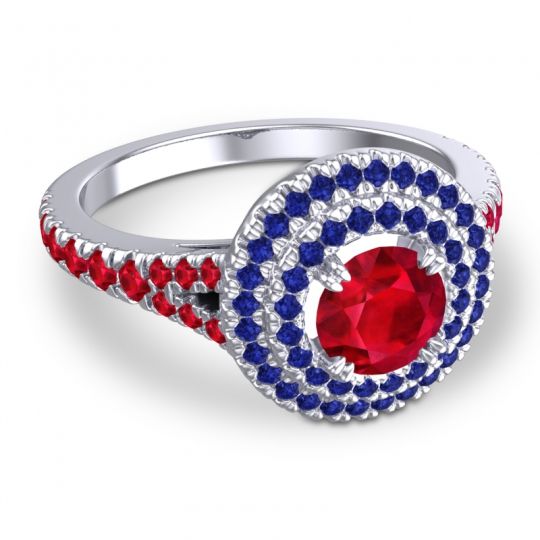 Ornate Halo Pave Nikama Ring