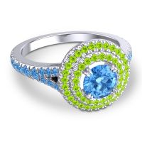 Ornate Halo Pave Nikama Ring