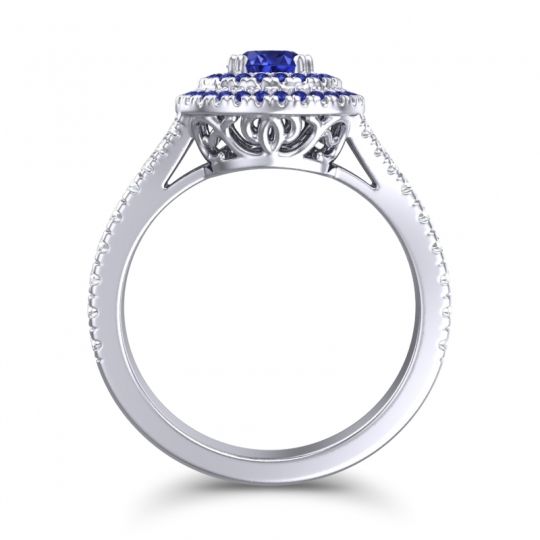 Ornate Halo Pave Nikama Ring