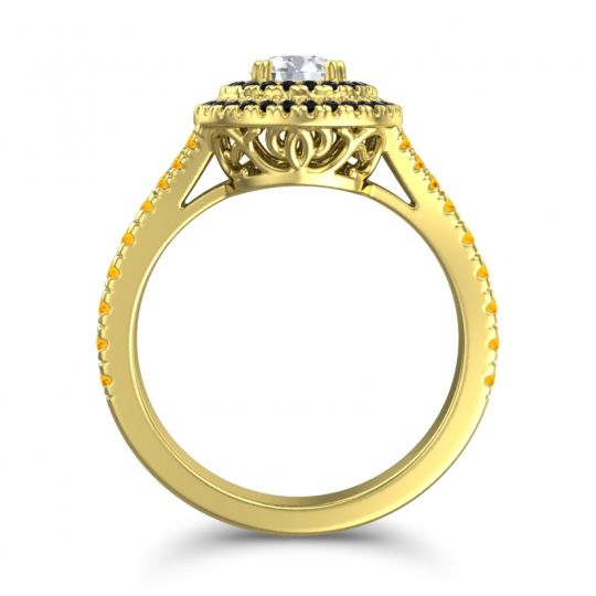 Ornate Halo Pave Nikama Ring