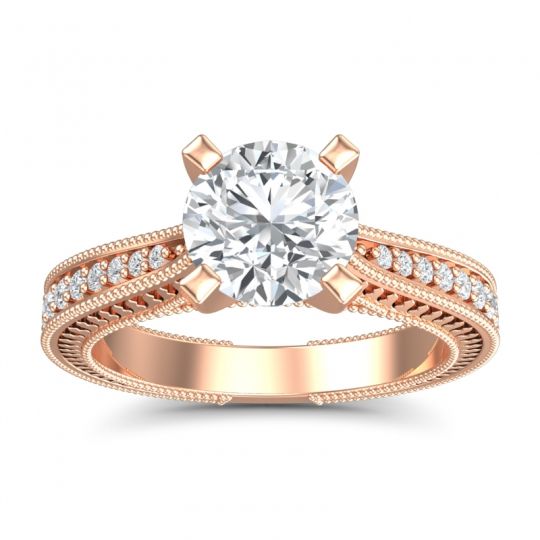 Modern Pave Milgrain Balaja Ring
