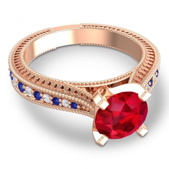 Modern Pave Milgrain Balaja Ring