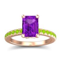 Amethyst Ring In 18K Rose Gold With Peridot Samicina Emerald Classic Ring