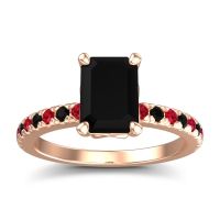 Black Onyx Ring In 18K Rose Gold With Ruby Samicina Emerald Classic Ring