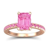 Pink Tourmaline Ring In 18K Rose Gold Samicina Emerald Classic Ring