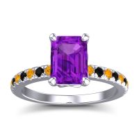Amethyst Ring In Platinum With Citrine And Black Onyx Samicina Emerald Classic Ring