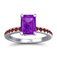 Amethyst Ring In Palladium With Garnet Samicina Emerald Classic Ring