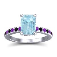 Aquamarine Ring In Platinum With Amethyst And Black Onyx Samicina Emerald Classic Ring