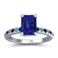 Blue Sapphire Ring In Palladium With Black Onyx And Swiss Blue Topaz Samicina Emerald Classic Ring
