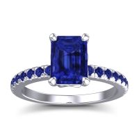 Blue Sapphire Ring In 18k White Gold Samicina Emerald Classic Ring
