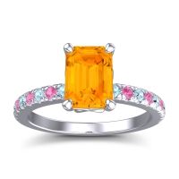 Citrine Ring In Palladium With Aquamarine And Pink Tourmaline Samicina Emerald Classic Ring
