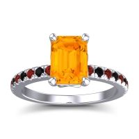 Citrine Ring In Palladium With Garnet And Black Onyx Samicina Emerald Classic Ring