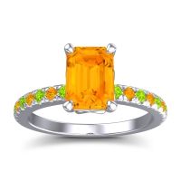 Citrine Ring In Palladium With Peridot Samicina Emerald Classic Ring
