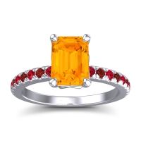 Citrine Ring In 18k White Gold With Ruby And Garnet Samicina Emerald Classic Ring