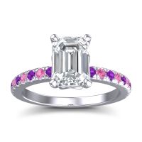 Lab Diamond Ring In Palladium With Amethyst And Pink Tourmaline Samicina Emerald Classic Ring