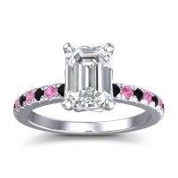 Lab Diamond Ring In Palladium With Black Onyx And Pink Tourmaline Samicina Emerald Classic Ring