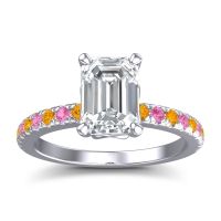 Lab Diamond Ring In Palladium With Citrine And Pink Tourmaline Samicina Emerald Classic Ring