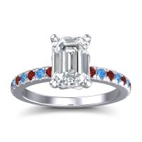 Lab Diamond Ring In Palladium With Garnet And Swiss Blue Topaz Samicina Emerald Classic Ring