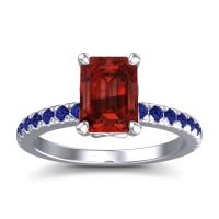 Garnet Ring In Platinum With Blue Sapphire Samicina Emerald Classic Ring