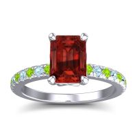 Garnet Ring In Palladium With Peridot And Aquamarine Samicina Emerald Classic Ring