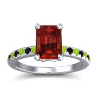 Garnet Ring In Palladium With Peridot And Black Onyx Samicina Emerald Classic Ring