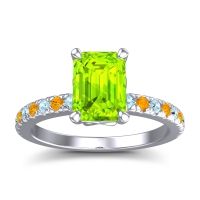 Peridot Ring In Palladium With Aquamarine And Citrine Samicina Emerald Classic Ring