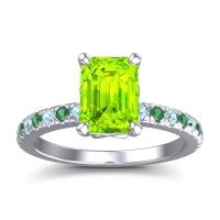 Peridot Ring In Palladium With Aquamarine And Emerald Samicina Emerald Classic Ring
