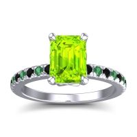 Peridot Ring In Palladium With Black Onyx And Emerald Samicina Emerald Classic Ring