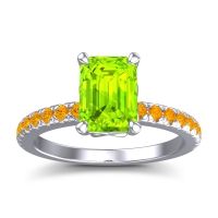 Peridot Ring In Palladium With Citrine Samicina Emerald Classic Ring