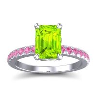 Peridot Ring In Platinum With Pink Tourmaline Samicina Emerald Classic Ring