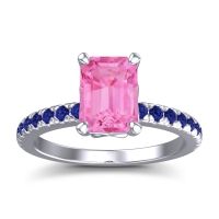 Pink Tourmaline Ring In Palladium With Blue Sapphire Samicina Emerald Classic Ring