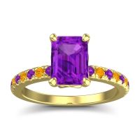 Amethyst Ring In 18k Yellow Gold With Citrine Samicina Emerald Classic Ring