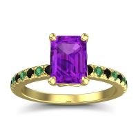 Amethyst Ring In 18k Yellow Gold With Black Onyx And Emerald Samicina Emerald Classic Ring