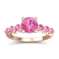 Pink Tourmaline Ring In 18K Rose Gold Kirita Round Classic Ring
