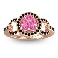 Pink Tourmaline Fashion Ring In 14K Rose Gold With Black Onyx – Pacja Statement Ring