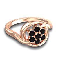 Simple Floral Pave Cuta Ring