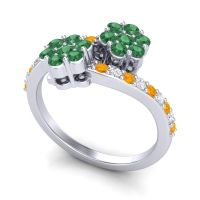 Statement Floral Pave Kusumoda Ring