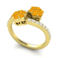 Statement Floral Pave Kusumoda Ring