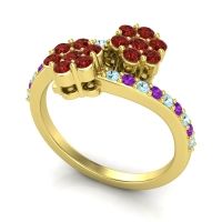 Statement Floral Pave Kusumoda Ring