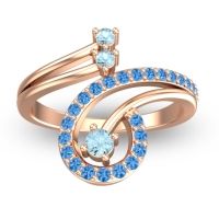 Aquamarine Fashion Ring In 18K Rose Gold With Swiss Blue Topaz – Parusa Statement Ring