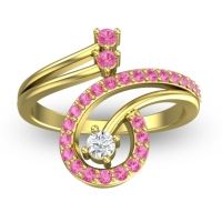Diamond Fashion Ring In 18k Yellow Gold With Pink Tourmaline – Parusa Statement Ring