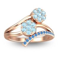 Aquamarine Fashion Ring In 14K Rose Gold With Swiss Blue Topaz – Zubha Simple Ring
