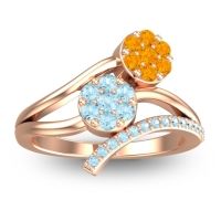 Aquamarine Fashion Ring In 14K Rose Gold With Citrine – Zubha Simple Ring