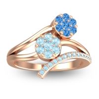 Aquamarine Fashion Ring In 14K Rose Gold With Swiss Blue Topaz – Zubha Simple Ring