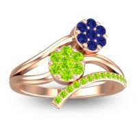 Peridot Fashion Ring In 14K Rose Gold With Blue Sapphire – Zubha Simple Ring