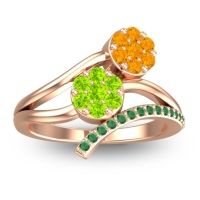 Peridot Fashion Ring In 14K Rose Gold With Citrine And Emerald – Zubha Simple Ring