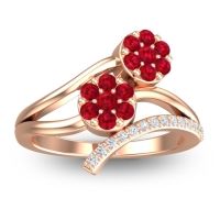 Simple Floral Pave Zubha Ring