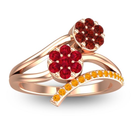 Simple Floral Pave Zubha Ring
